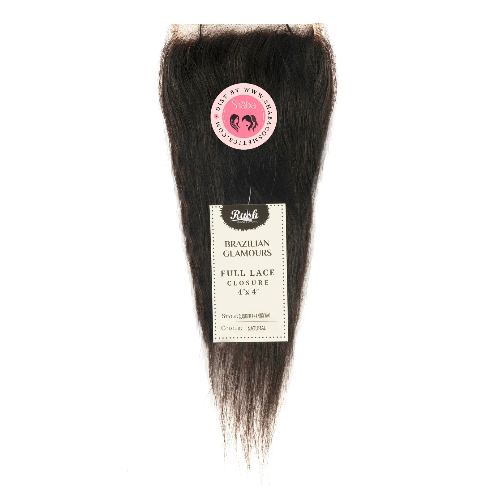 RUSH 100% Hand Crafted Brazilian Glamour Full Lace Closure 4x4 with Baby Hair King Yaki