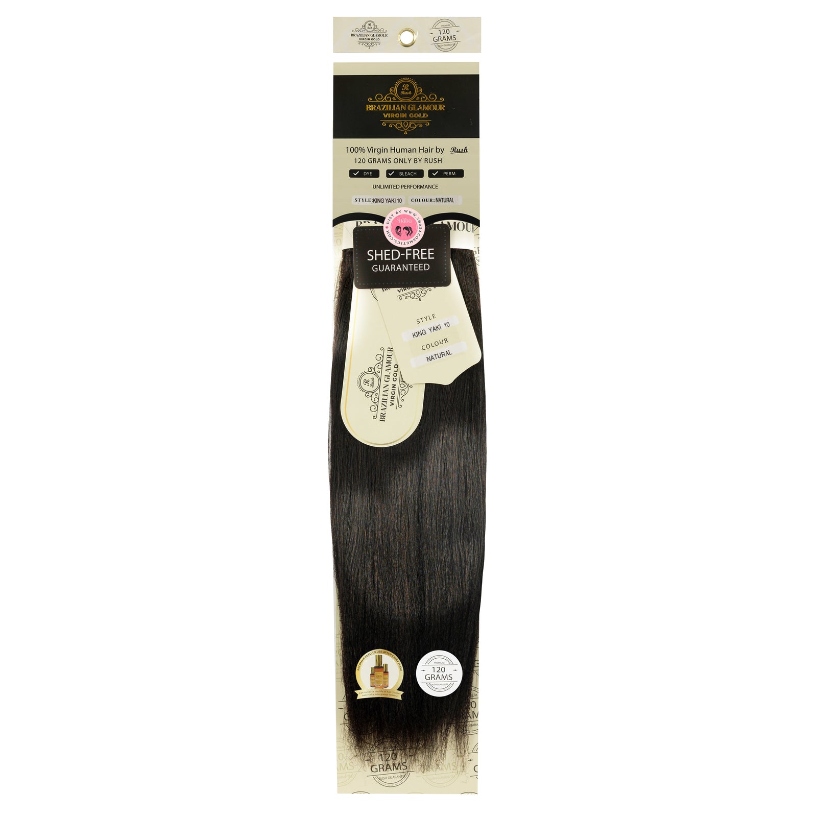 RUSH Brazilian Glamour Virgin Gold 100% Human Hair King Yaki Weave