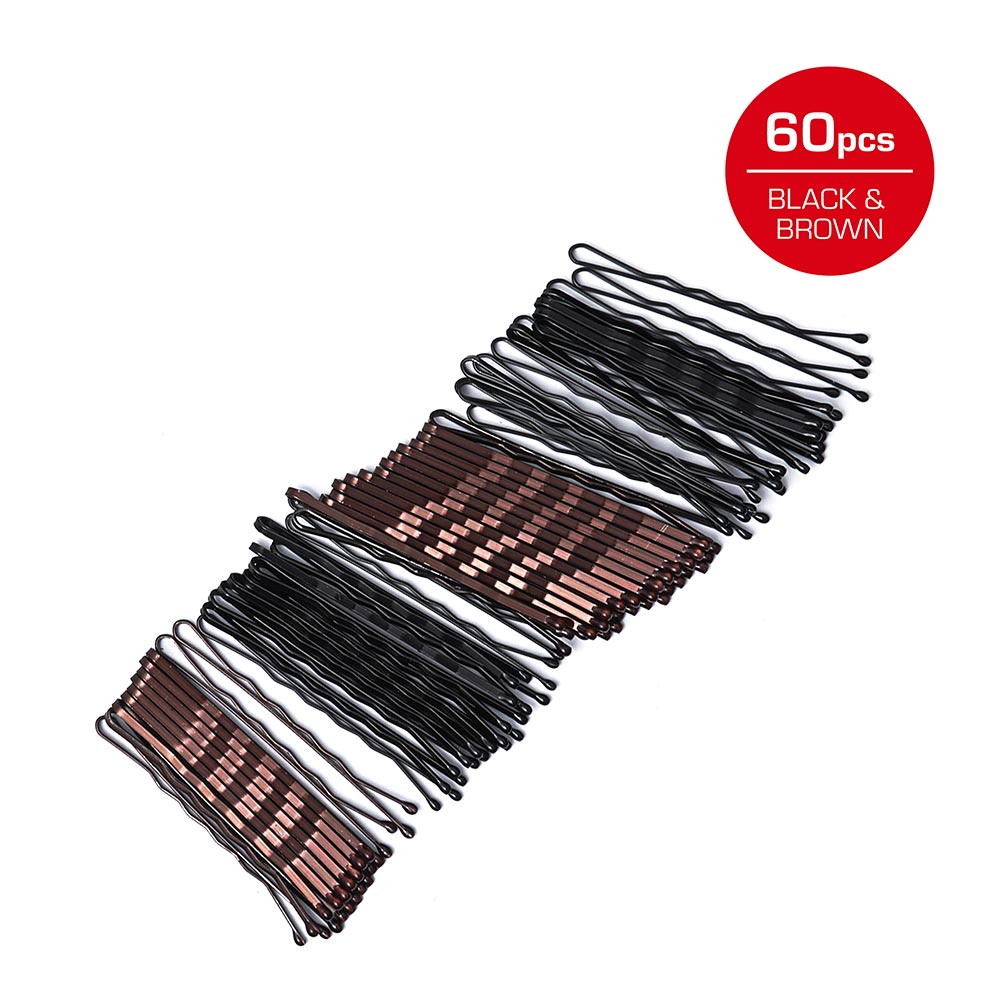 Red By Kiss Bob Pins Brown Black  2" 60 pcs