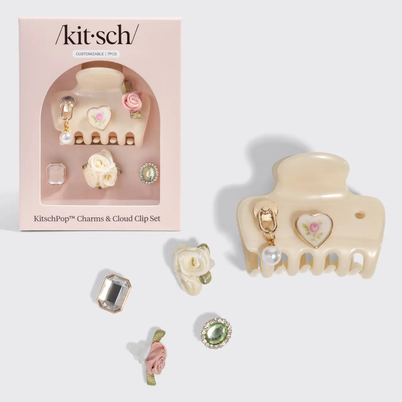 Kitsch pop Cloud Clip 7pc Set Vintage - Pearlized Cream