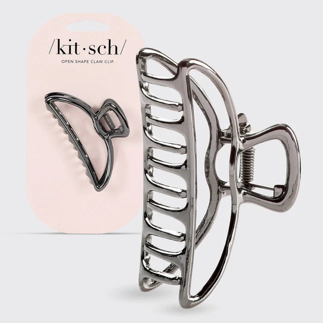 Kitsch Open Shape Claw Clip - Hematite