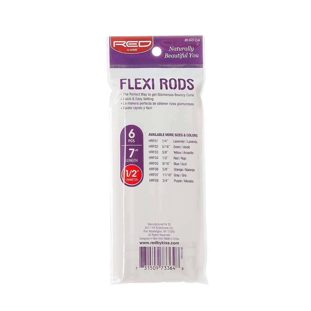Red By Kiss Flexi Rods 7″ Length (6pcs) RED