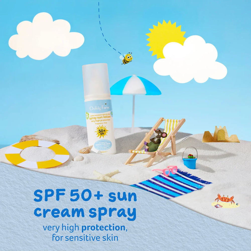Childs Farm Sensitive Skin Experts Fragrance Free 50+ SPF Sun Lotion Spray 50ml