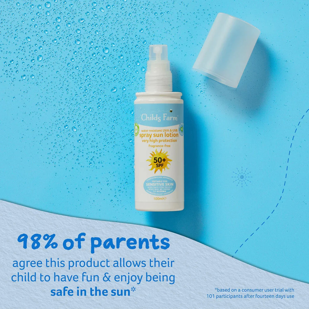 Childs Farm Sensitive Skin Experts Fragrance Free 50+ SPF Sun Lotion Spray 50ml