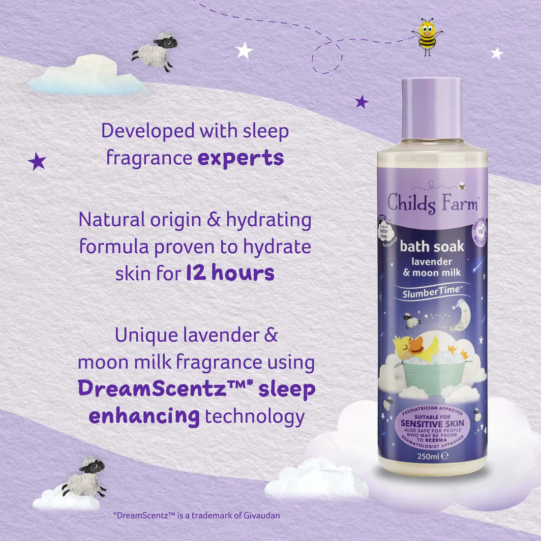 Childs Farm Sensitive Skin Experts Lavender & Moon Milk Bath Soak 250ml