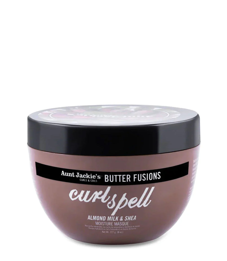 Aunt Jackie's  BUTTER FUSIONS Curl Spell – Almond Milk and Shea Butter Moisture Masque  8 OZ