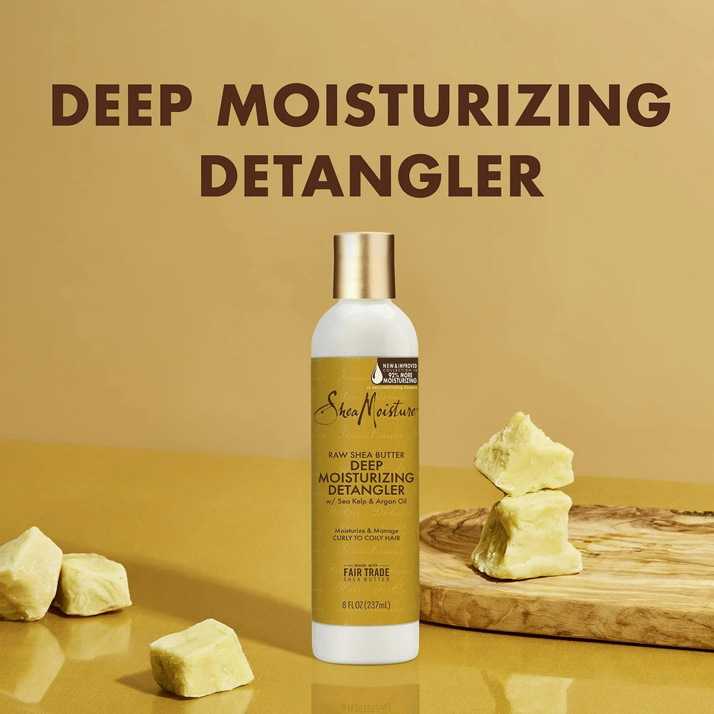 Shea Moisture Raw Shea Butter Hair Care Kit Shampoo 384ml Conditioner 384ml Detangler 237ml
