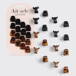 Kitsch Recycled Plastic Mini Classic Claw Clips 16pc - Black & Tort