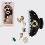 Kitsch pop Curved Claw Clip 7pc Set Vintage - Black