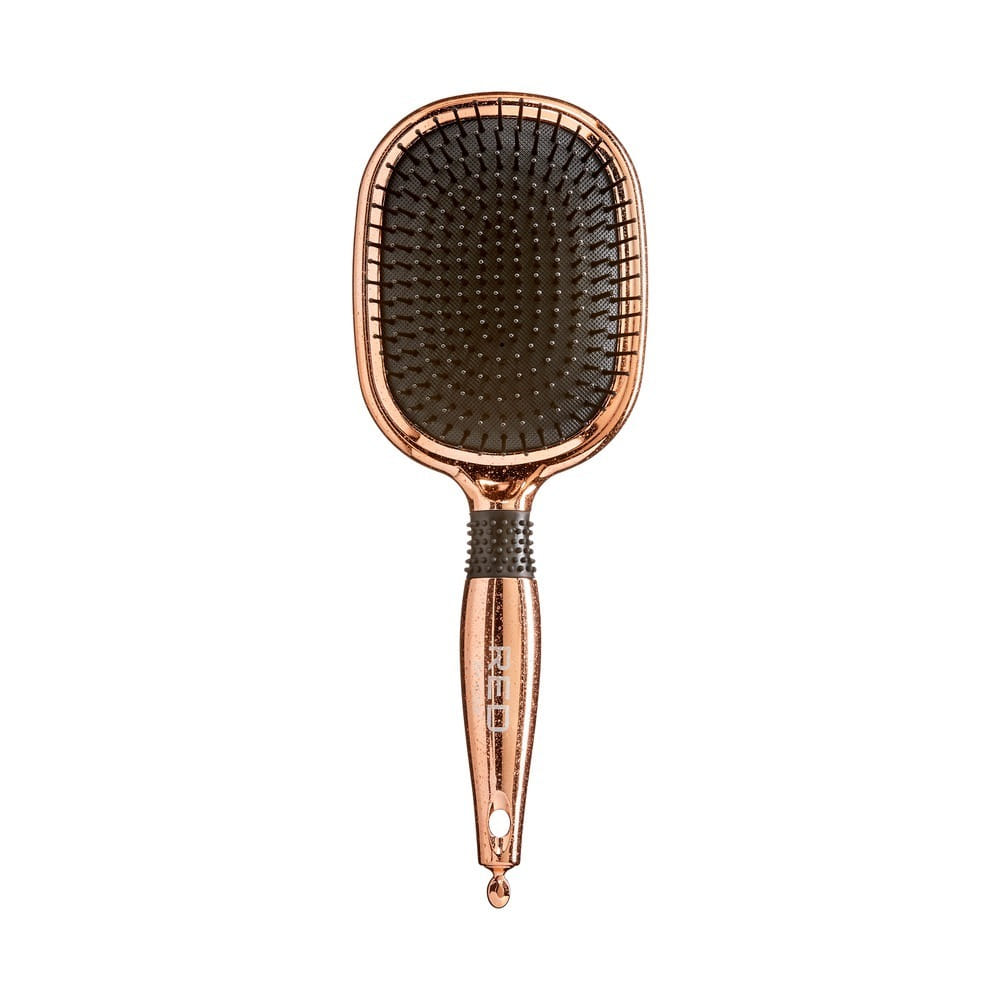 Red By Kiss Rose Gold Chrome Paddle ROUND Brush  Perfect for Blow Drying,