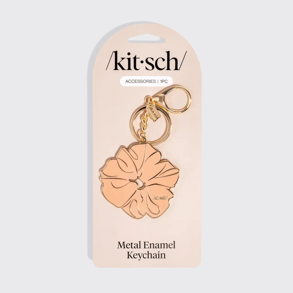 Kitsch Metal Enamel Keychain Scrunchie - Terracotta