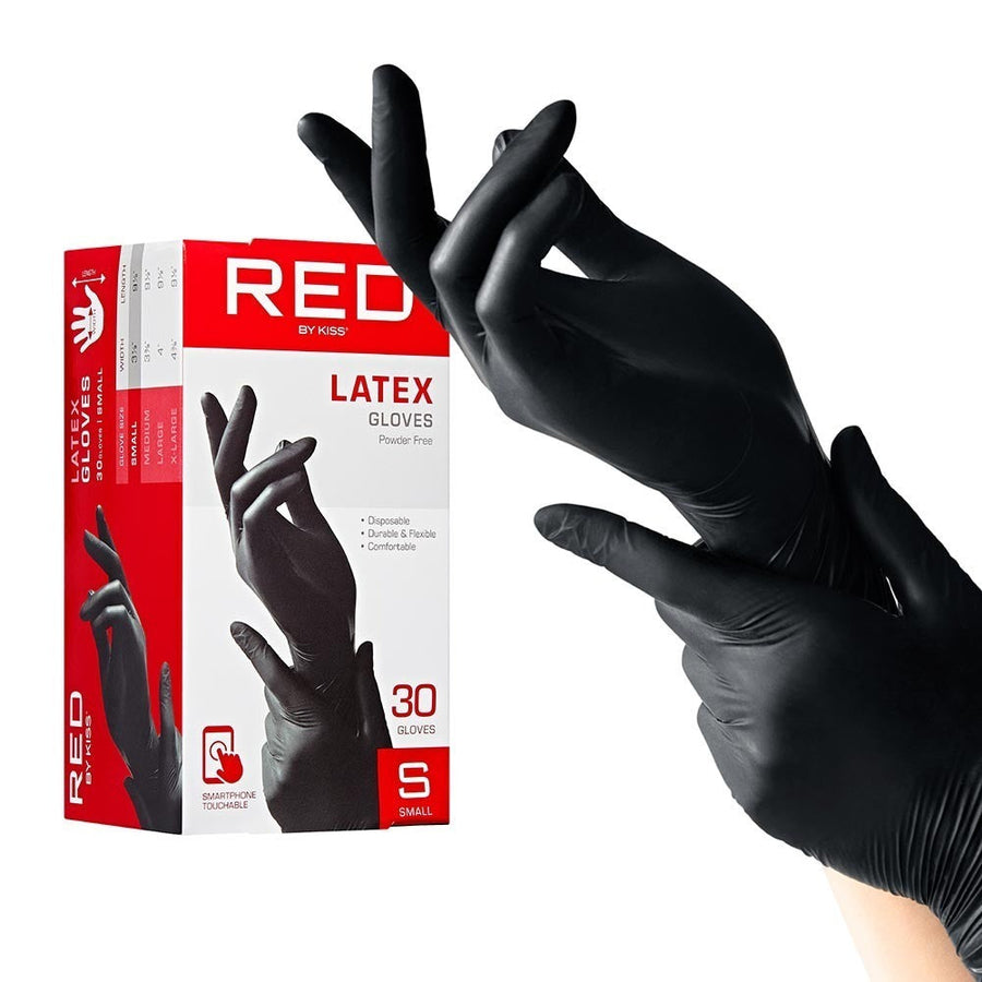 Red By Kiss Black Latex Gloves (30pcs)
