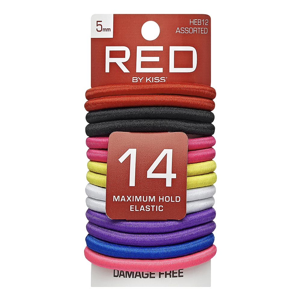 Red By Kiss Elastic Hair Band 5mm (14ct)  Bright Assorted