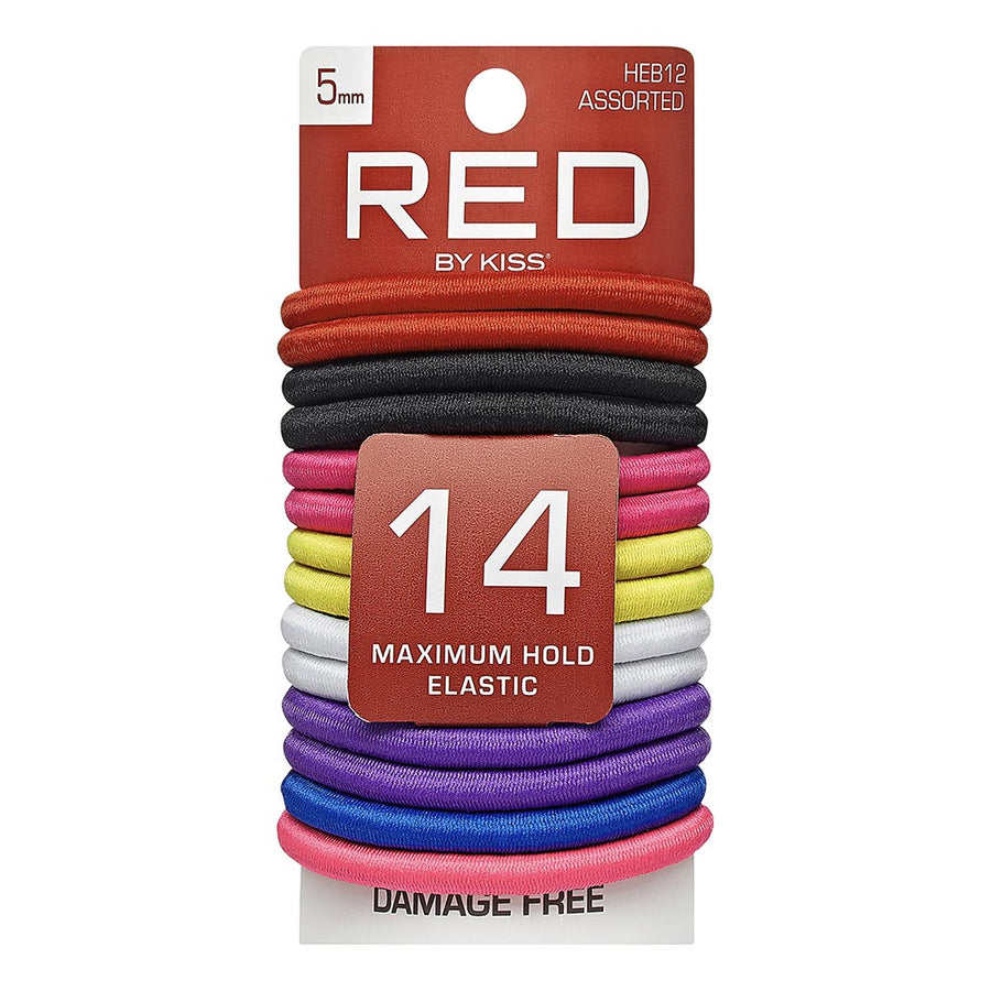 Red By Kiss Elastic Hair Band 5mm (14ct)  Bright Assorted