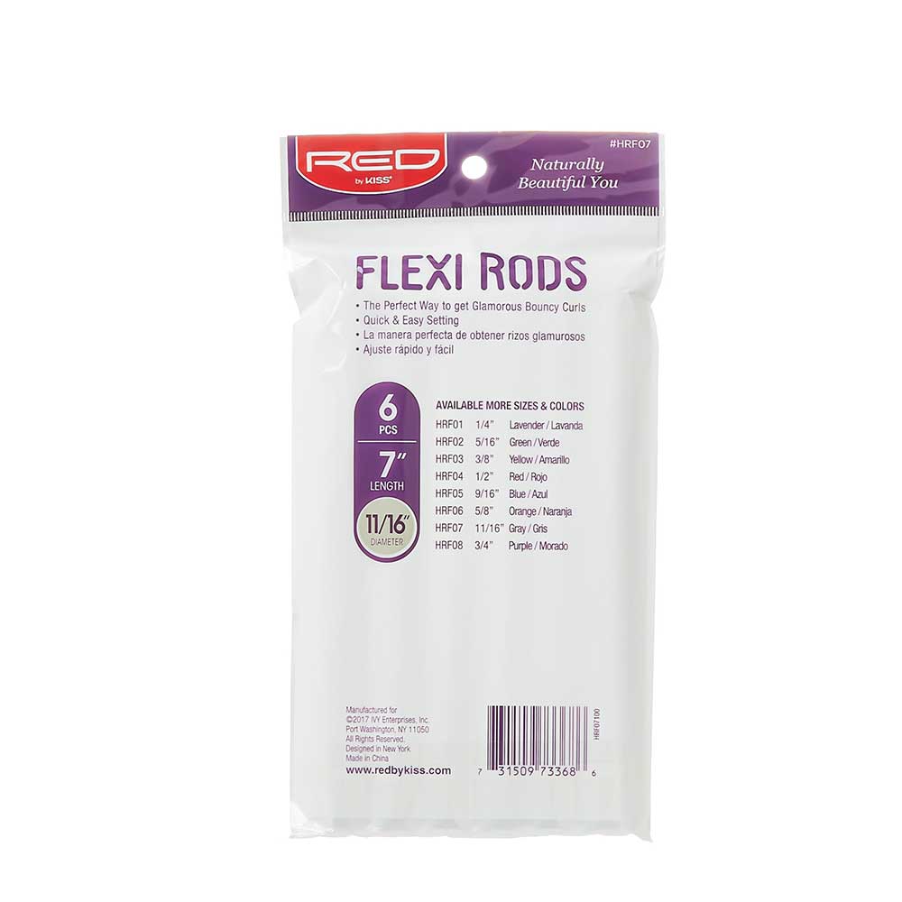 Red By Kiss Flexi Rods 7″ Length (6pcs) Gray