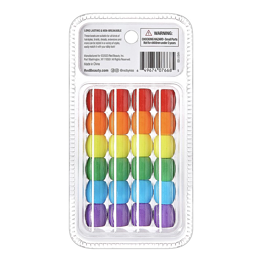 Red By Kiss Jumbo Hair Beads (24pcs)  Colored Beads for Braid and Jewelry Making