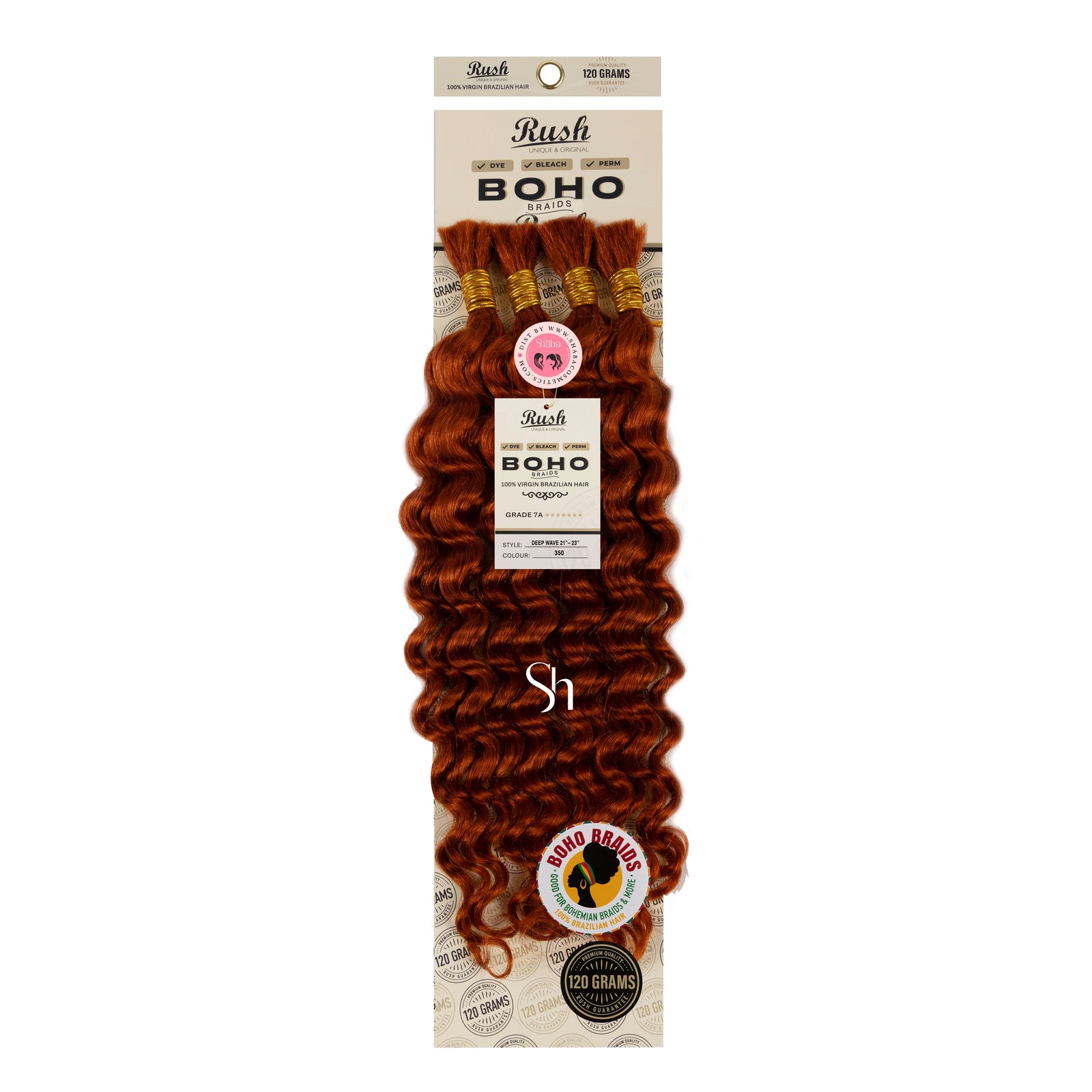 RUSH 100% Virgin Brazilian Boho Braids Deep Wave Bulk 21"-23"
