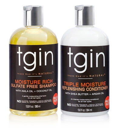Tgin Thank God it's Natural Moisturizing Shampoo 13 OZ  and Conditioner 13 OZ  Duo
