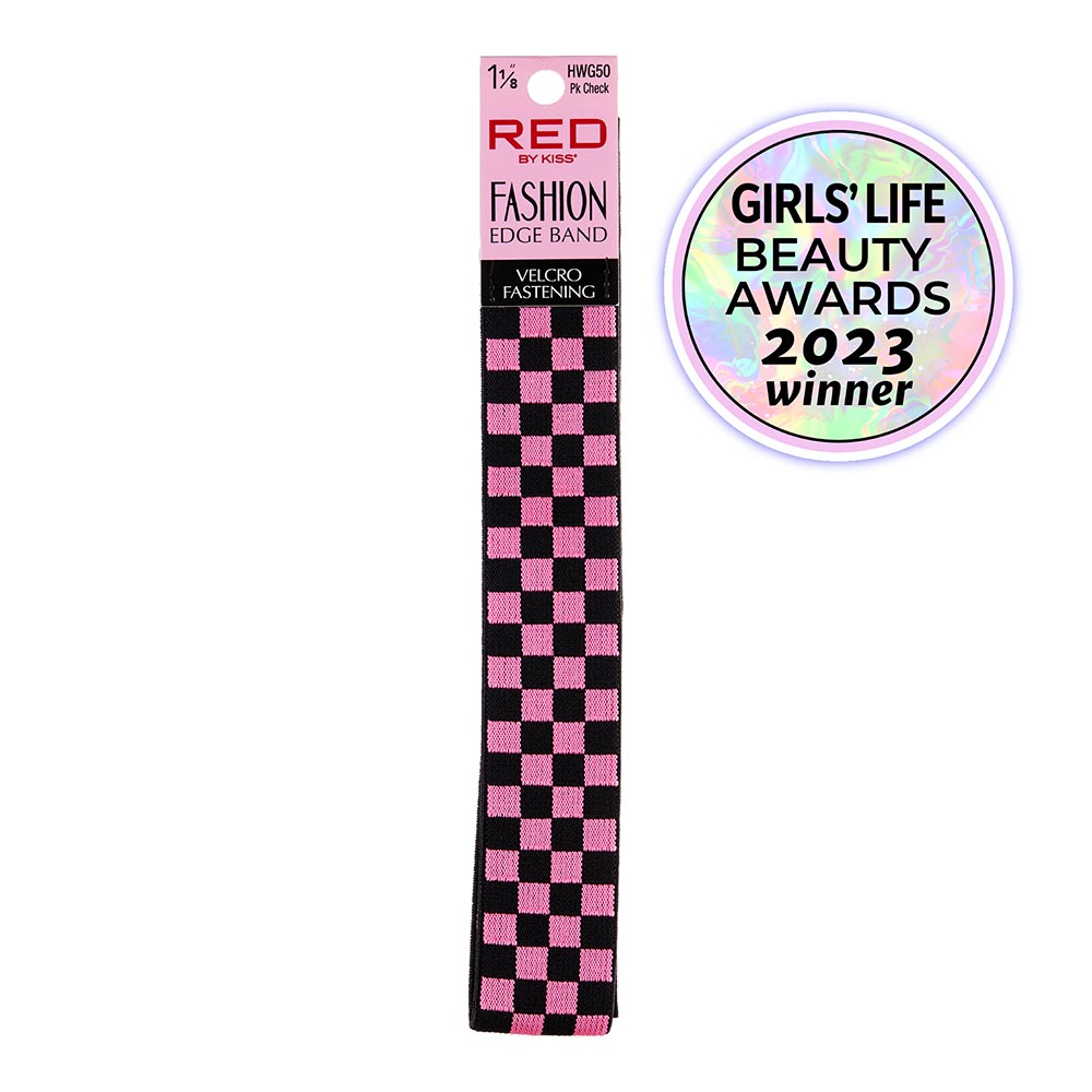 Red By Kiss Fashion Edge Band  Pink Check