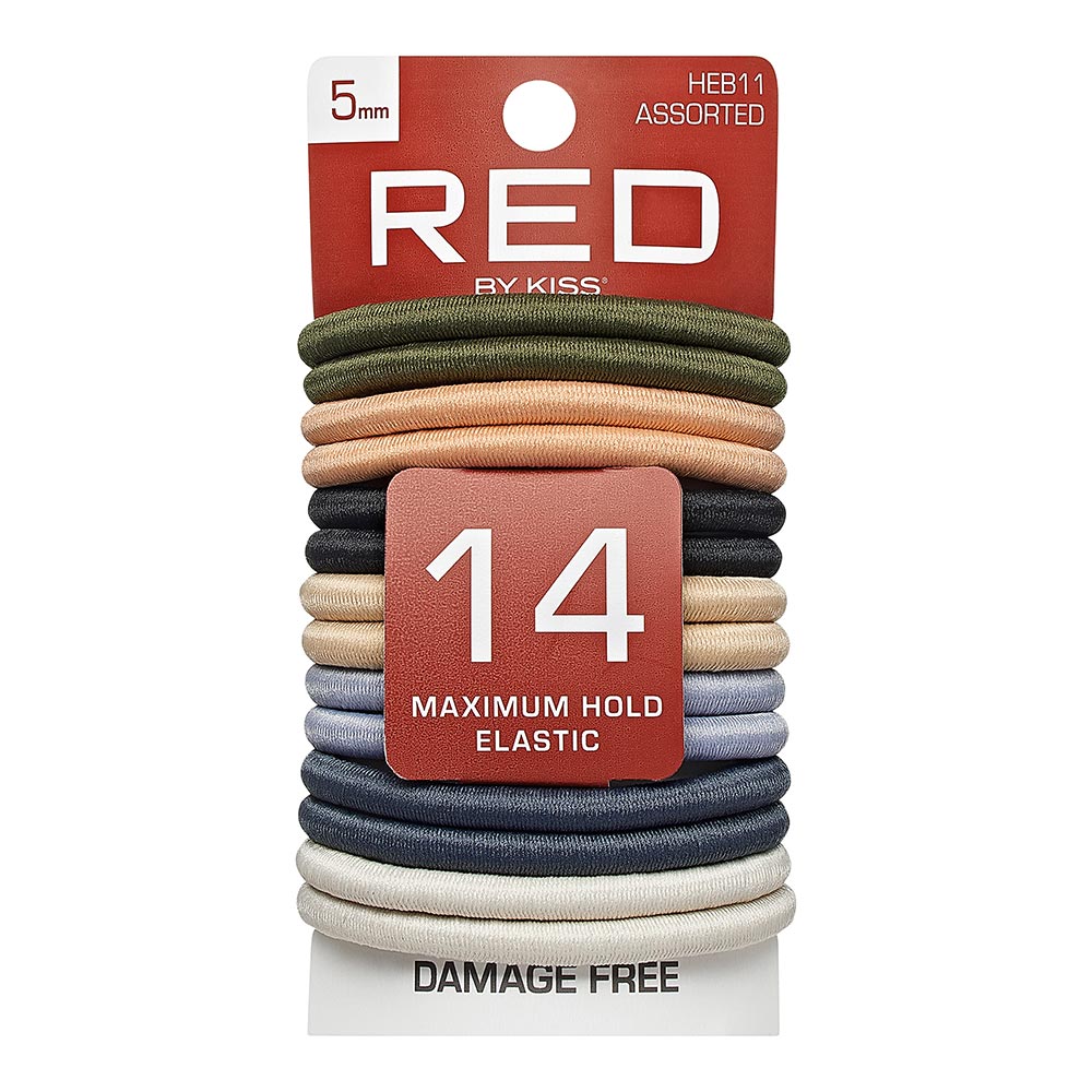 Red By Kiss Elastic Hair Band 5mm (14ct) Mono Assorted