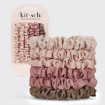 Kitsch Ultra Petite Satin Scrunchies 6pc - Terracotta