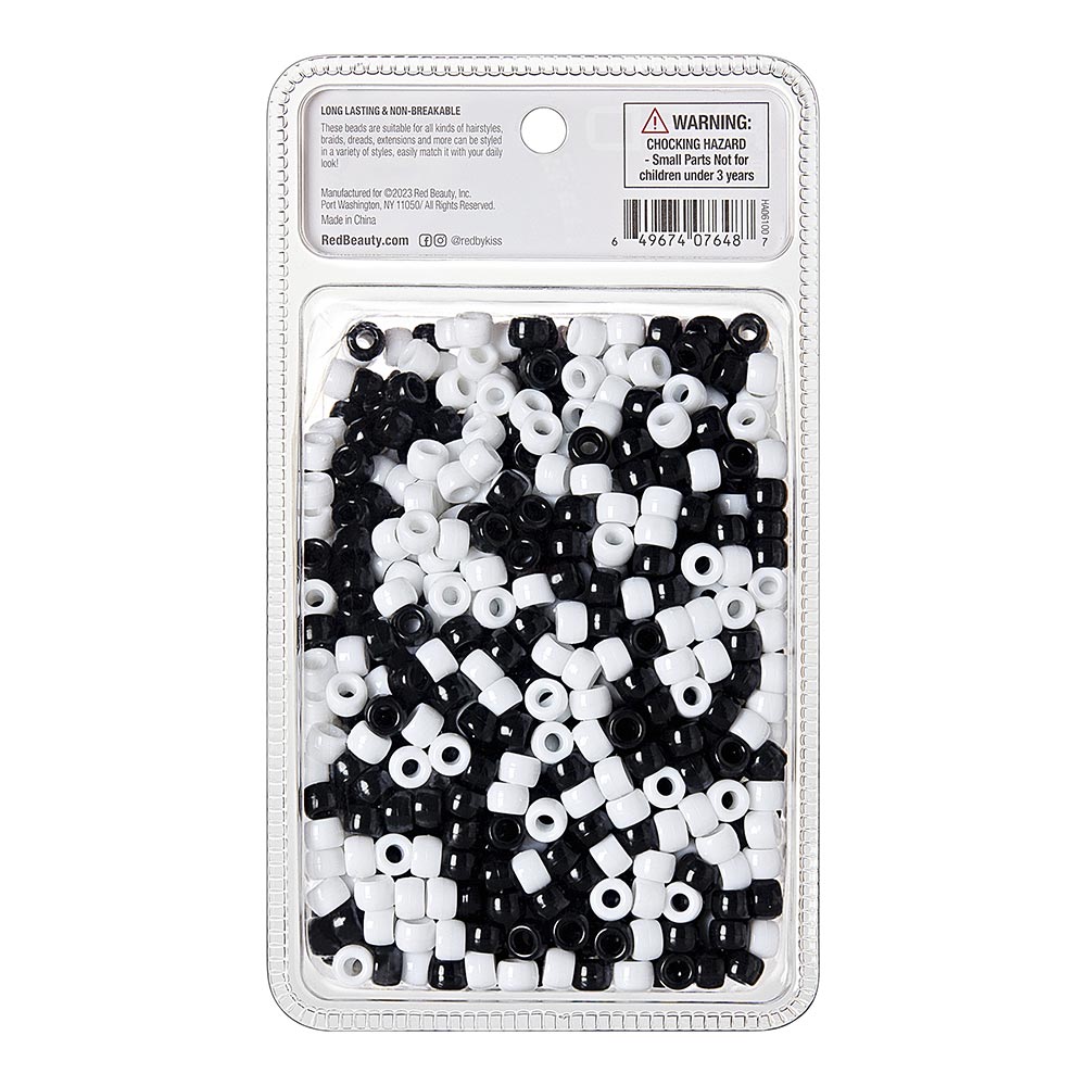 Red By Kiss Regular Hair Beads (1000pcs) Black&White