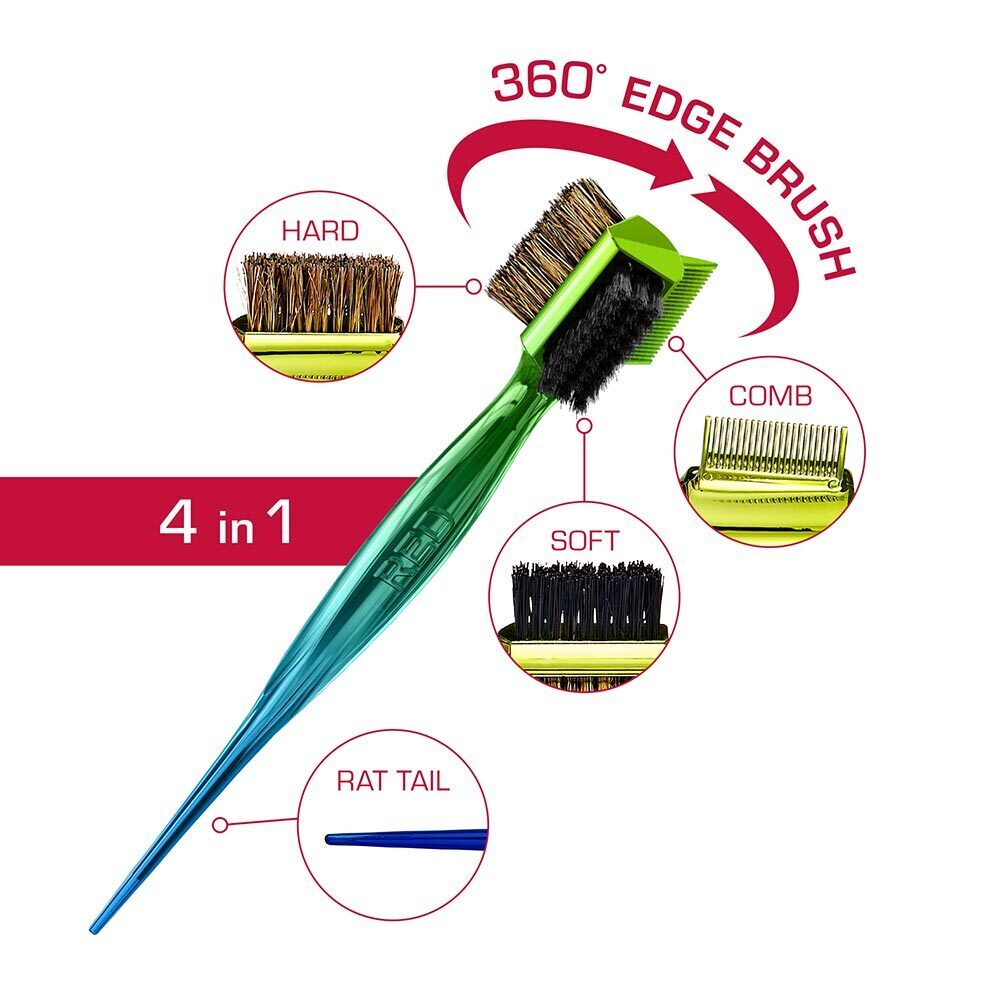 Red By Kiss 4-in-1 360° Edge Brush with Rat Tail