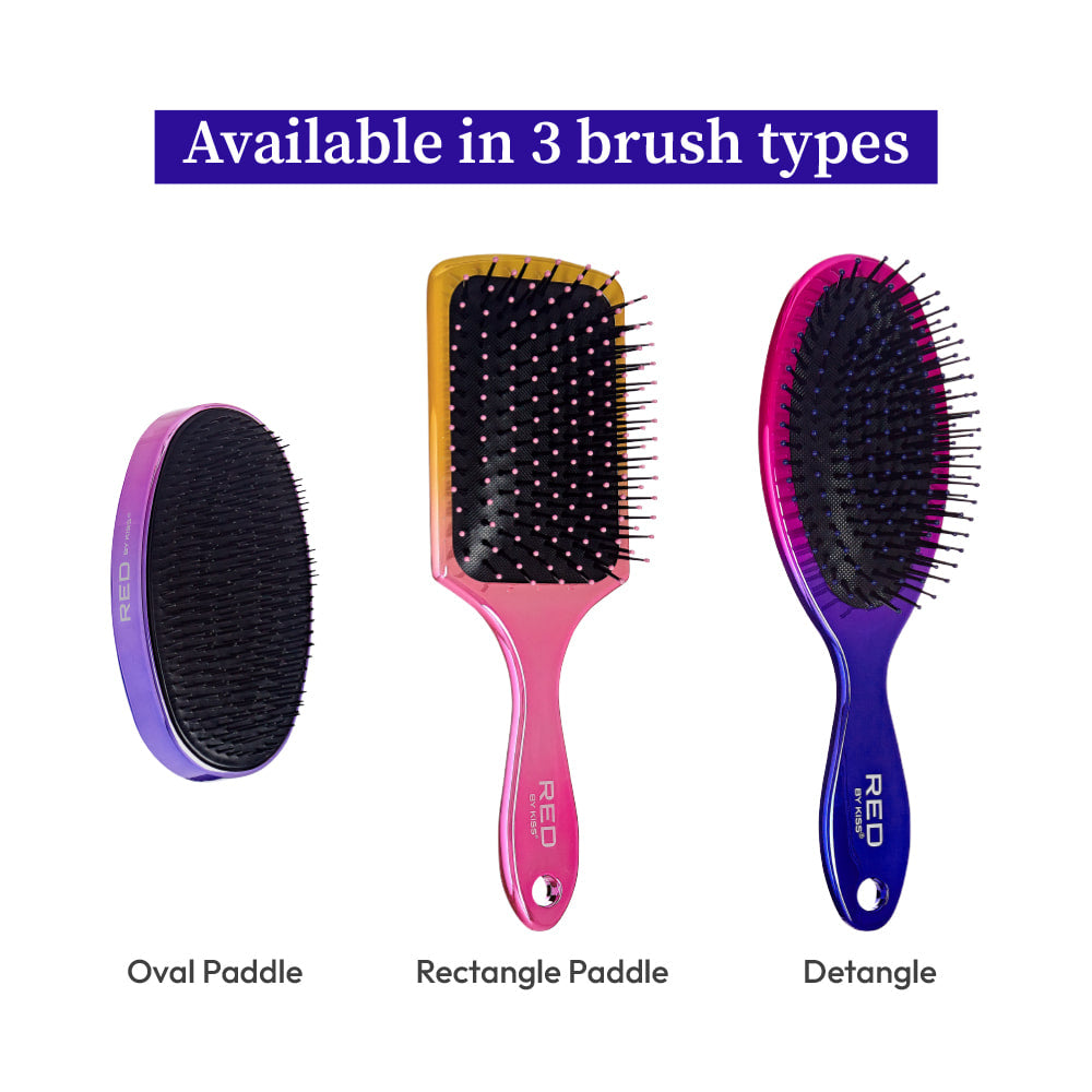 Red By Kiss Crystal Charcoal Brush – Oval  Charcoal Infused Brush