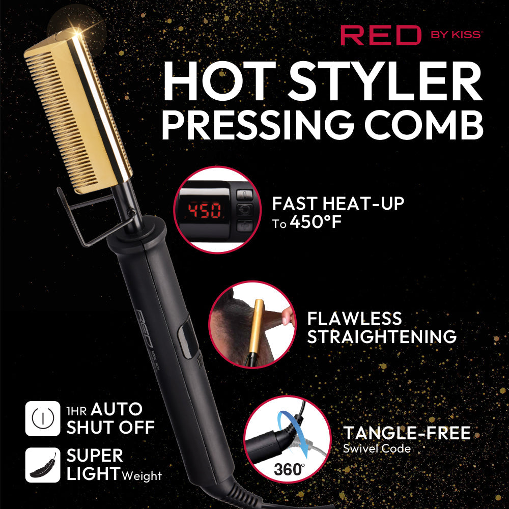 Red By Kiss Hot Styler Double Side Teeth Pressing Comb