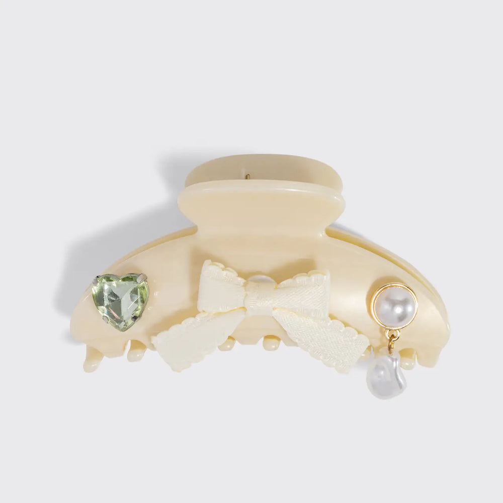 Kitsch Kitschpop Curved Claw Clip 7pc Set Vintage- Pearlized Cream