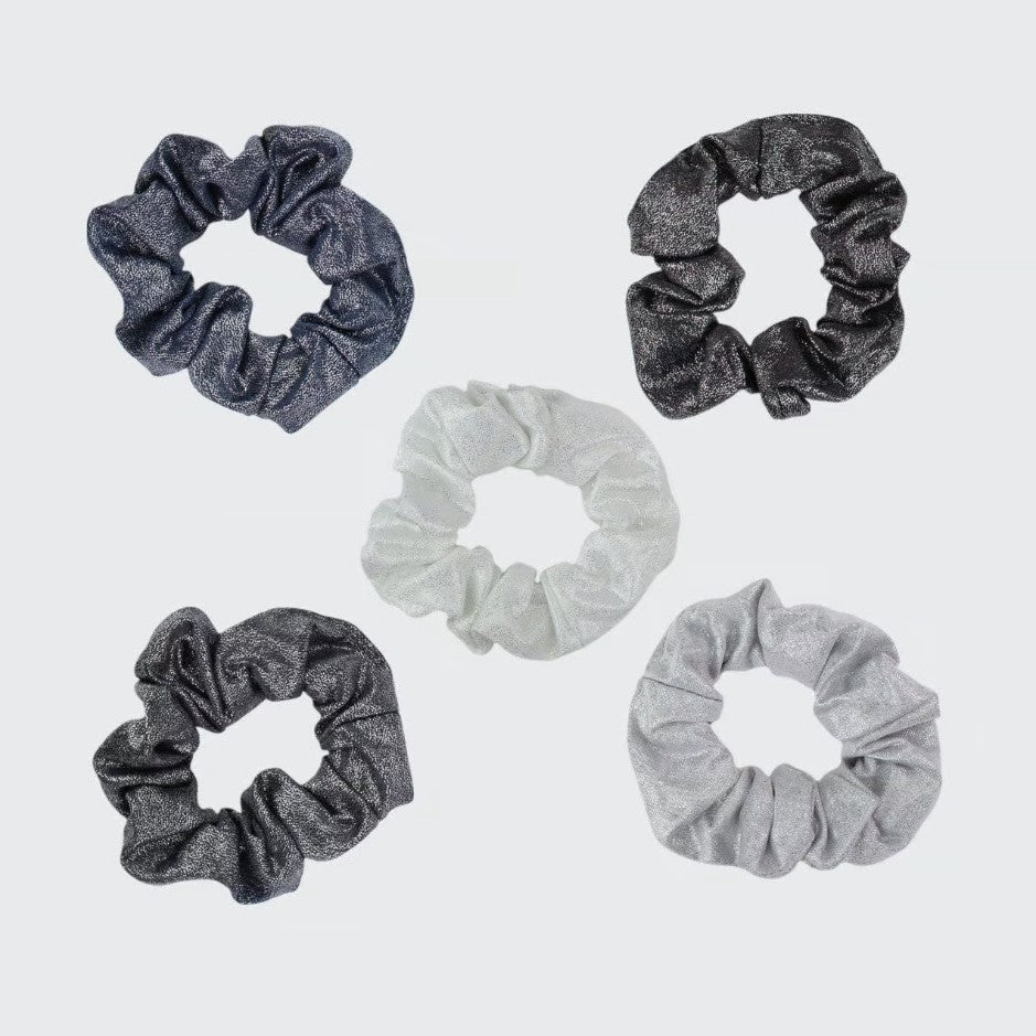 Kitsch Scrunchies Metallic (Black/Gray)