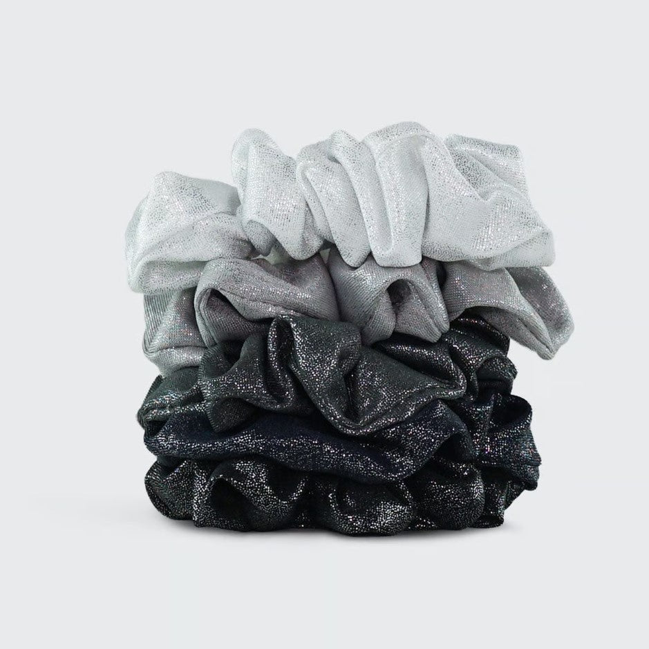 Kitsch Scrunchies Metallic (Black/Gray)