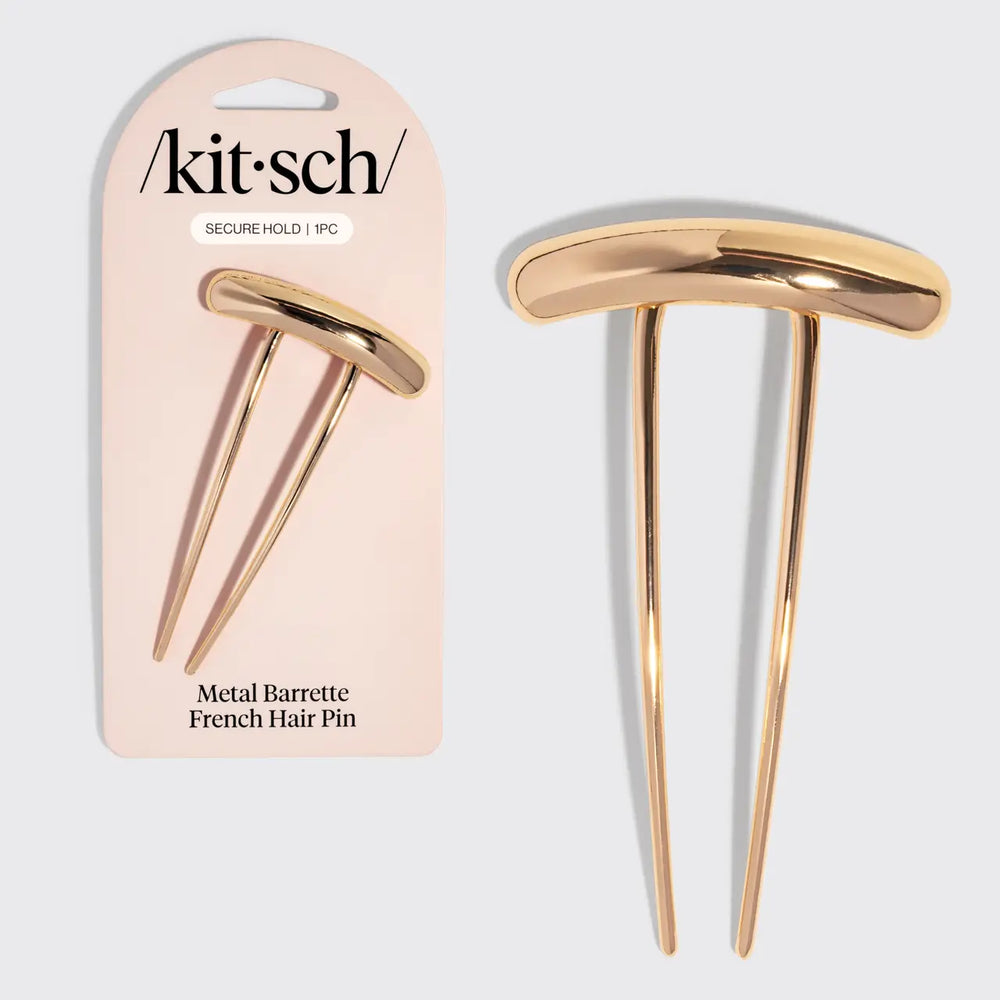 Kitsch Mini Metal Barrette French Hair Pin - Gold