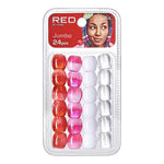 Red By Kiss Jumbo Hair Beads (24pcs)  Colored Beads for Braid and Jewelry Making