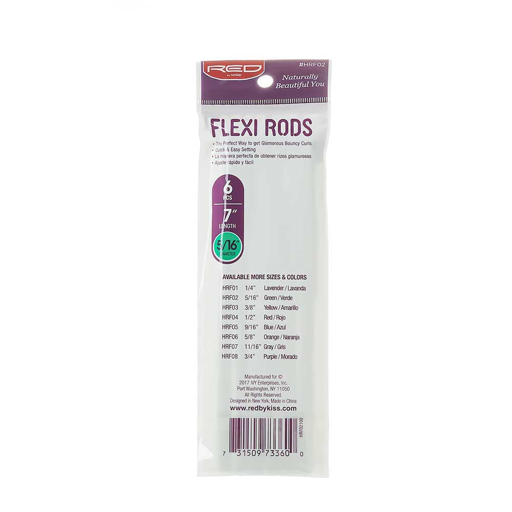 Red By Kiss Flexi Rods 7″ Length (6pcs) Green