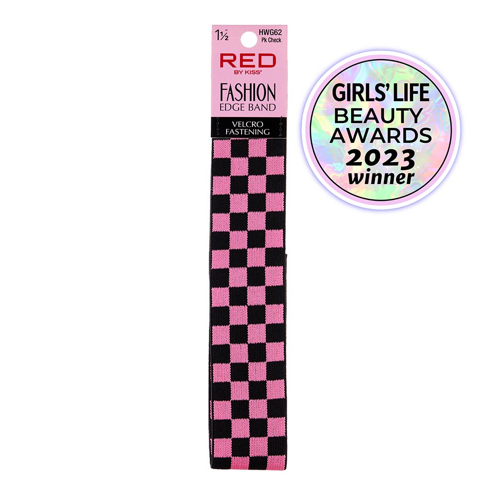 Red By Kiss Fashion Edge Band  Pink Check