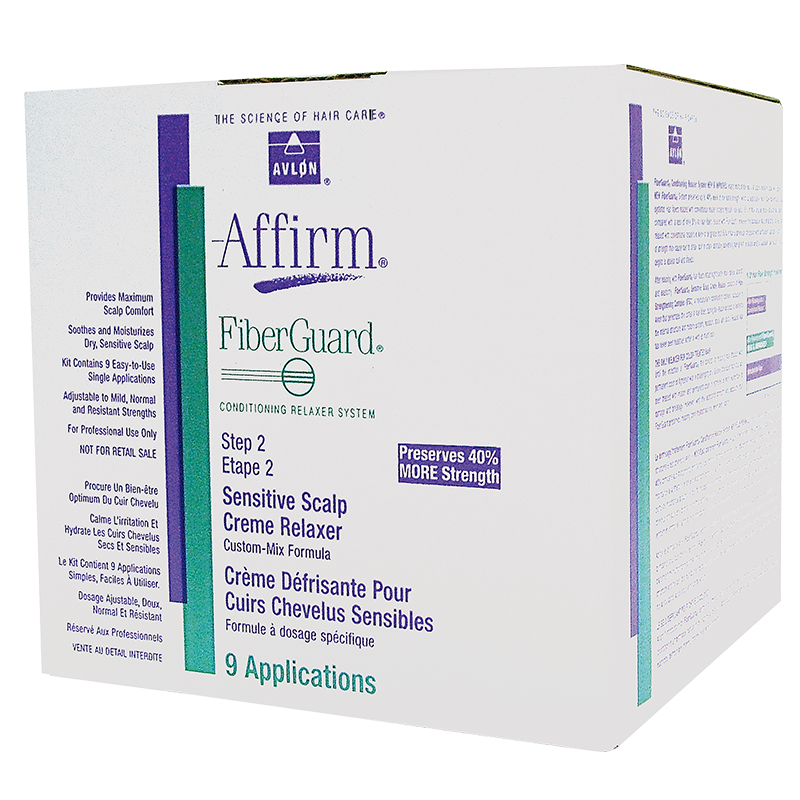 Avlon Affirm FiberGuard Sensitive Scalp Crème Relaxer Kit Full Kit (9 Applications)
