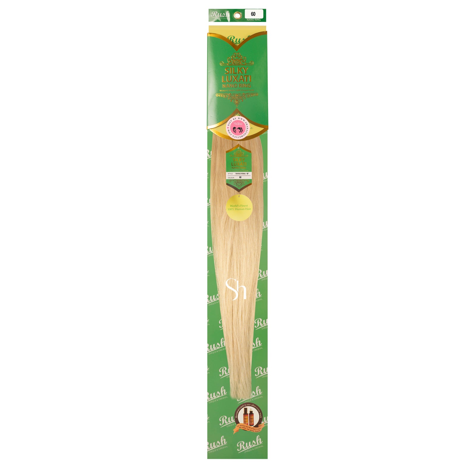 RUSH Silky Luxati 100% Real Remy Human Hair 18" Nano Ring Hair Extensions