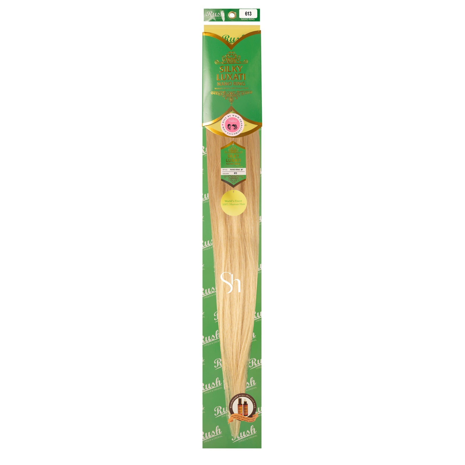 RUSH Silky Luxati 100% Real Remy Human Hair 24" Nano Ring Hair Extensions