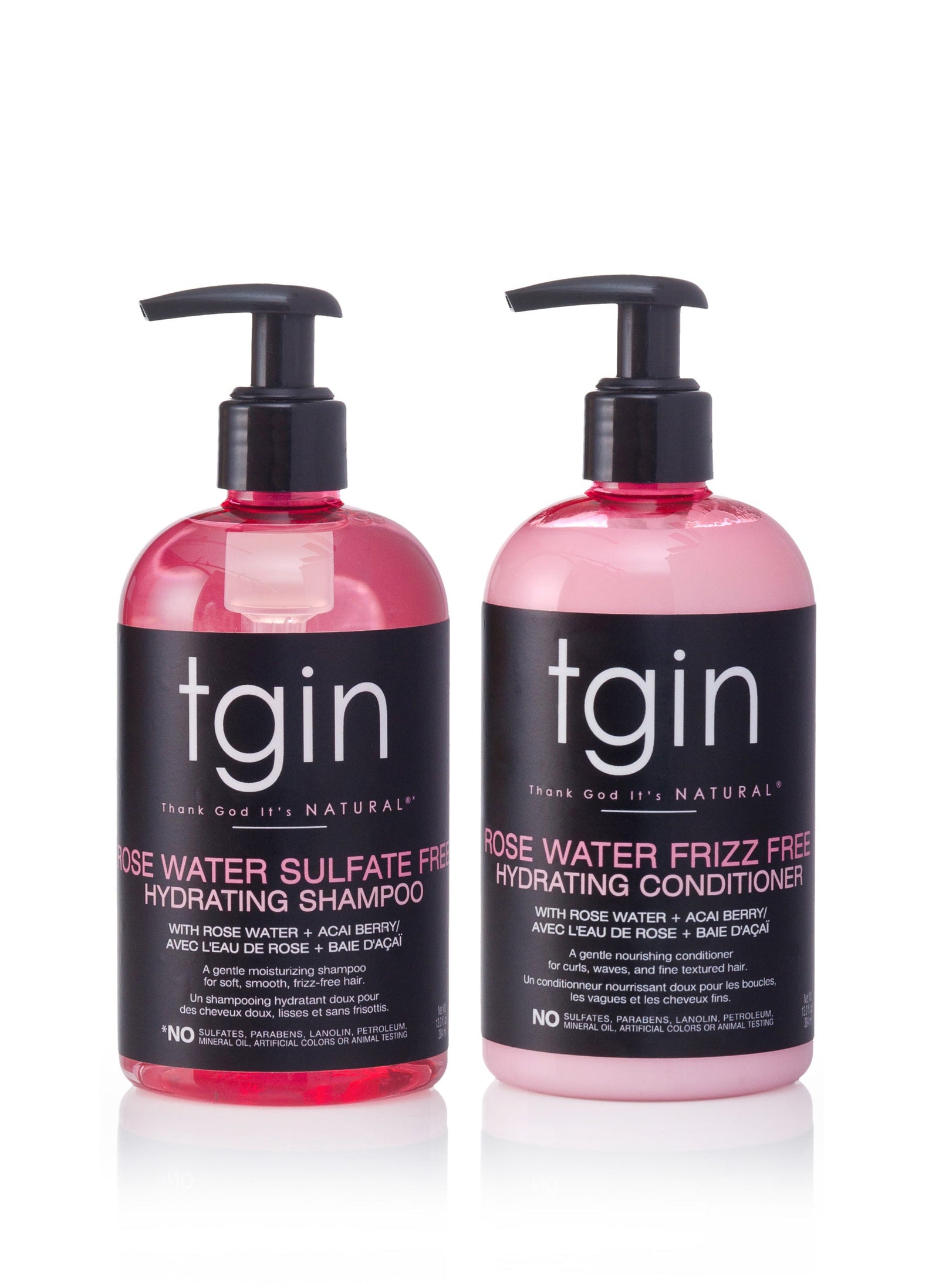 Tgin Thank God it's Natural  Rose Water Hydrating Shampoo 13 OZ and Conditioner 13 OZ  Duo (13oz each)