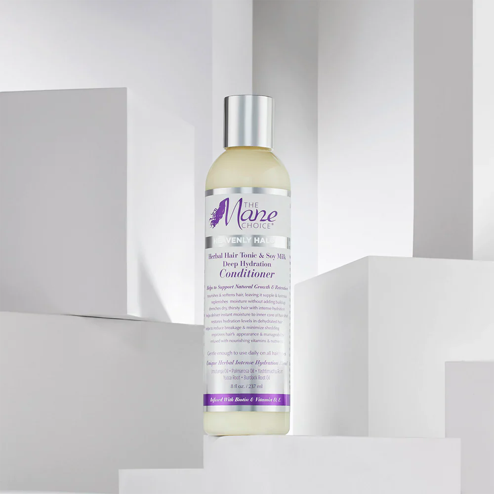The Mane Choice Heavenly Halo Herbal Hair Tonic & Soy Milk Deep Hydration Conditioner 237ml