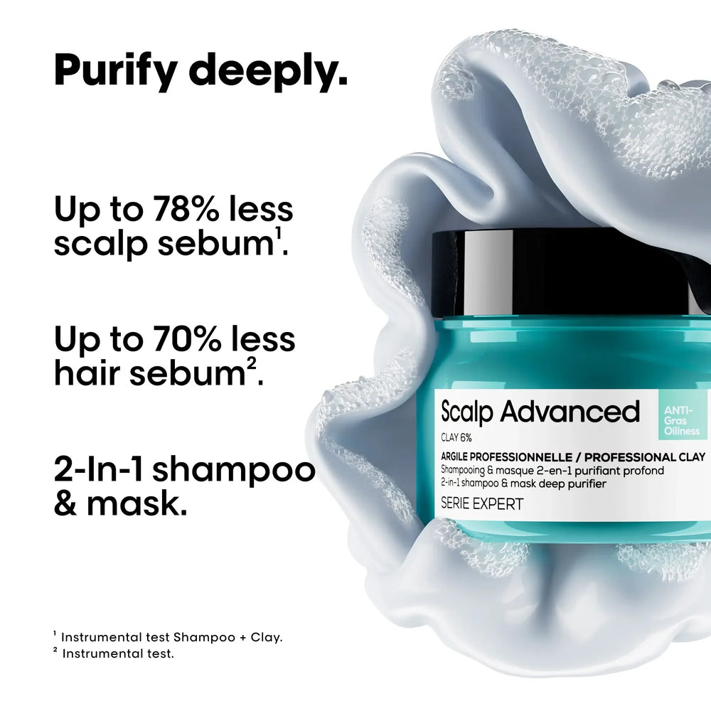 L'Oréal Professionnel Scalp Advanced Anti-Oiliness 2-In-1 Shampoo & Mask 250ml