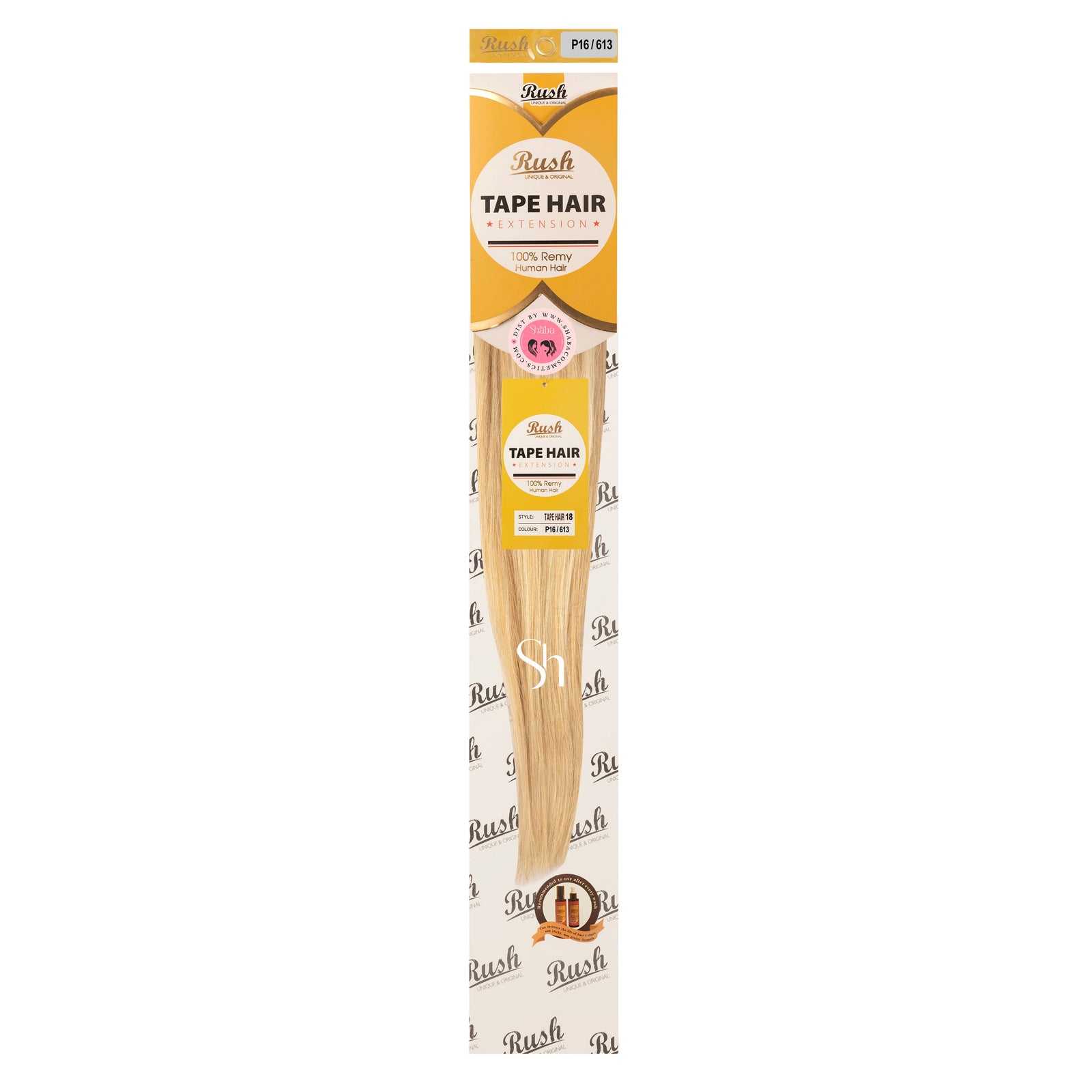 RUSH Silky Luxati 100% Real Remy Human 18" Tape-In Hair Extension