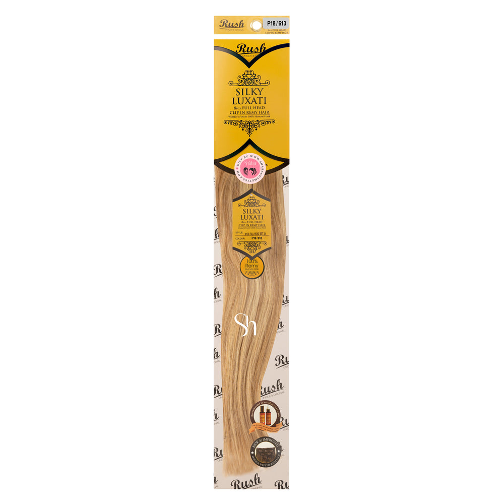 RUSH Silky Luxati 24" Straight 8pcs Full Head Clip-In 100% Human Remy Hair