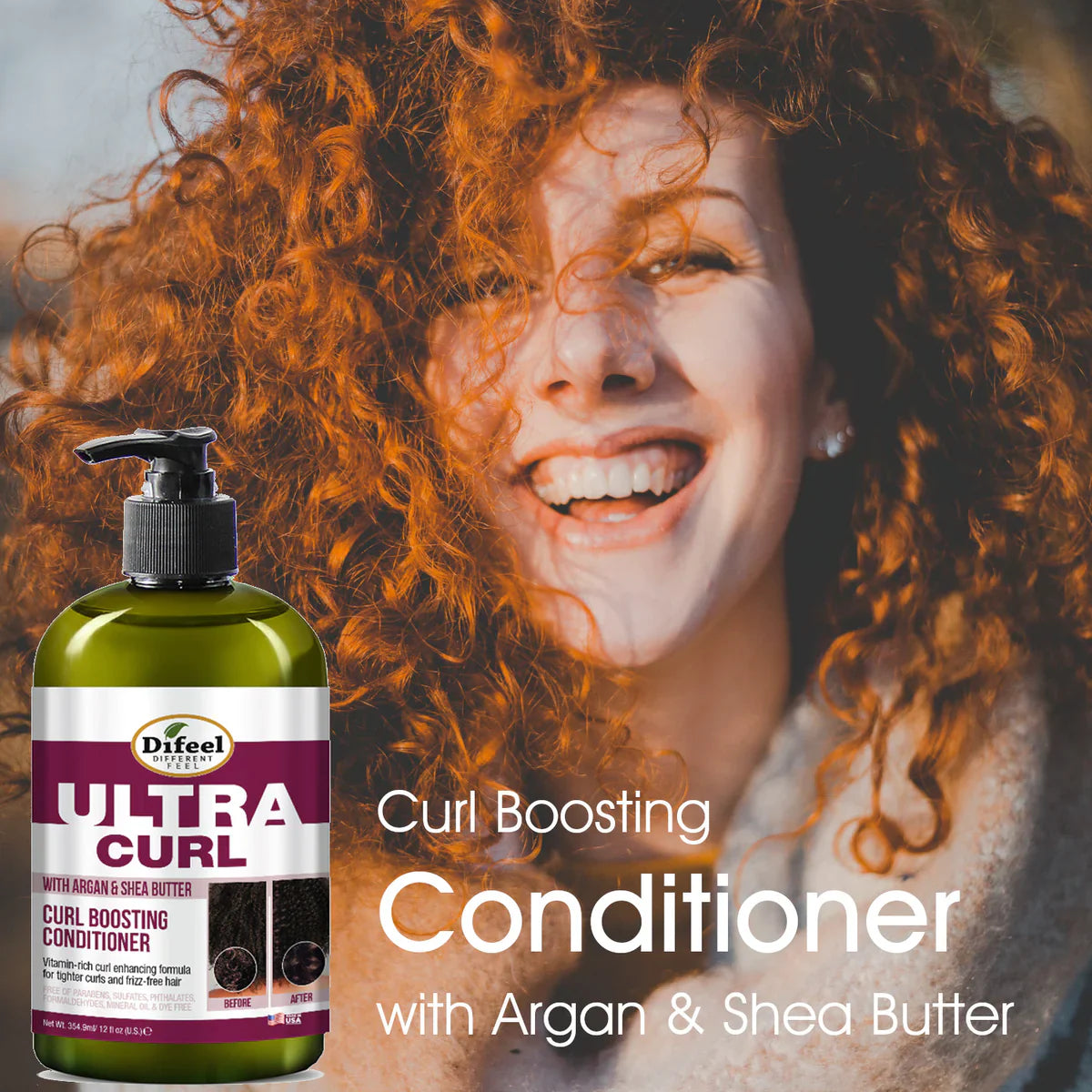 Difeel Ultra Curl with Argan & Shea Butter Curl Boosting Conditioner 12oz