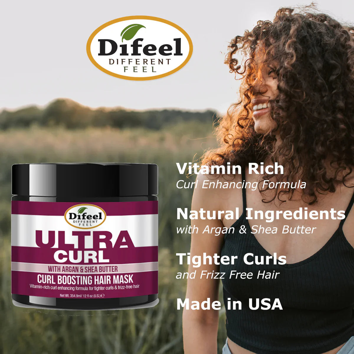 Difeel Ultra Curl with Argan & Shea Butter Curl Boosting Hair Mask