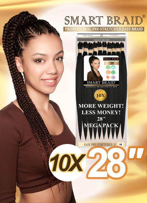 Smart Braid Pre-Stretched Braiding Hair 28"-10X Pack