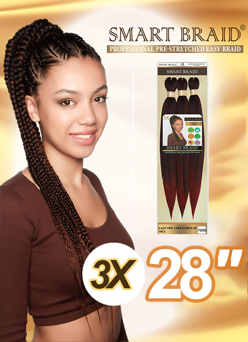 Smart Braid Pre-Stretched Braiding Hair 28" – 3X Pack
