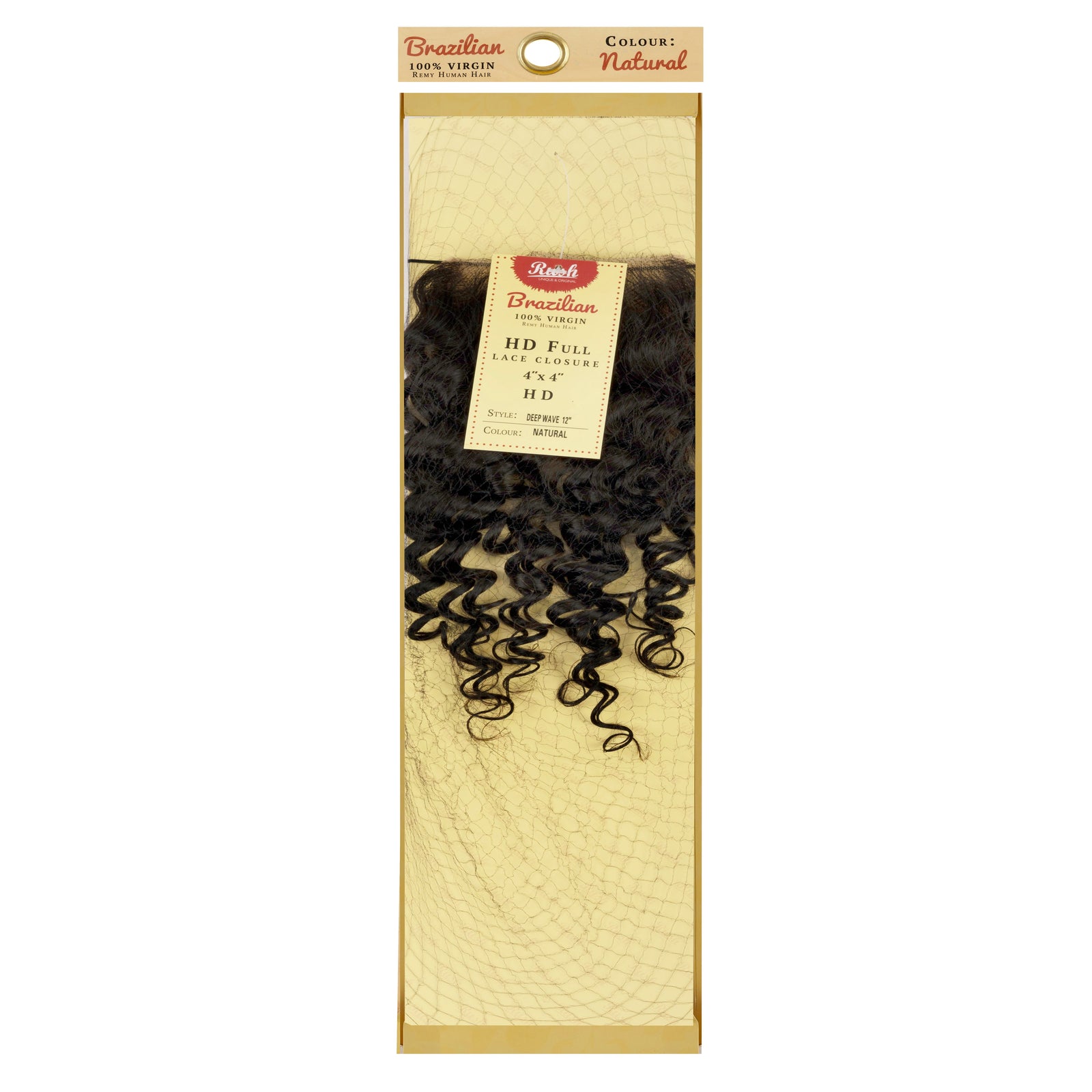 RUSH Temptation 100% Virgin Brazilian Full HD Lace Closure Deep Wave 4x4