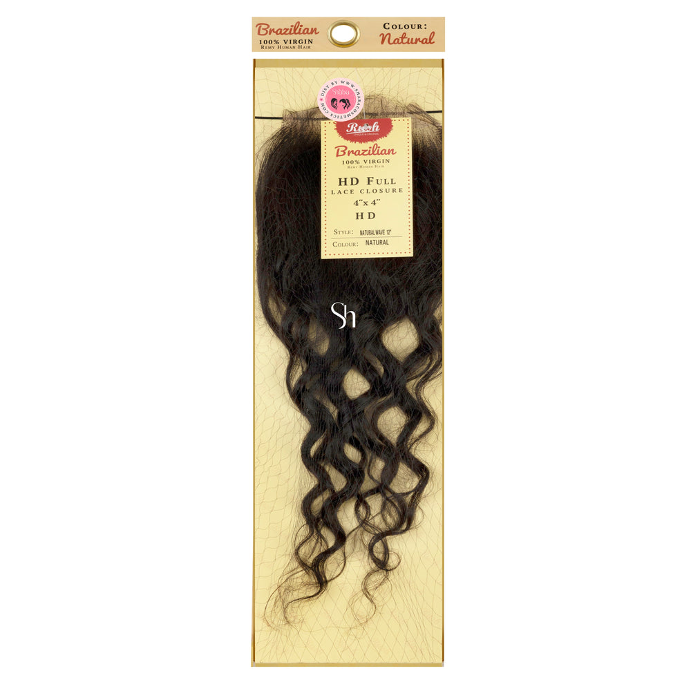 RUSH Temptation 100% Virgin Brazilian Full HD Lace Closure Natural t 4x4